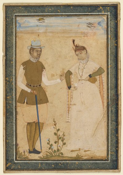 Et europæisk par af attributed to Ali Riza, the "Bodleian Painter"