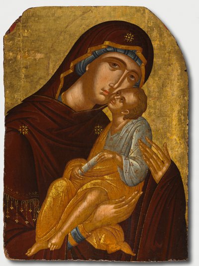 Ikon for Guds moder og spædbarnet Kristus (Jomfru Eleousa) af attributed to Angelos Akotantos (Greek, d. 1450)