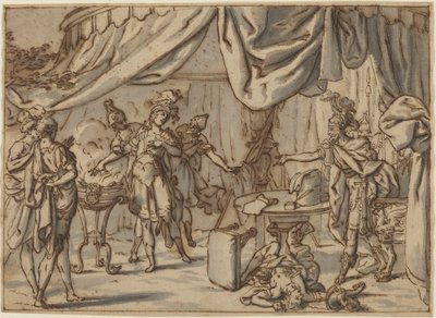 Mucius Scaevola af attributed to Bernardo Castello