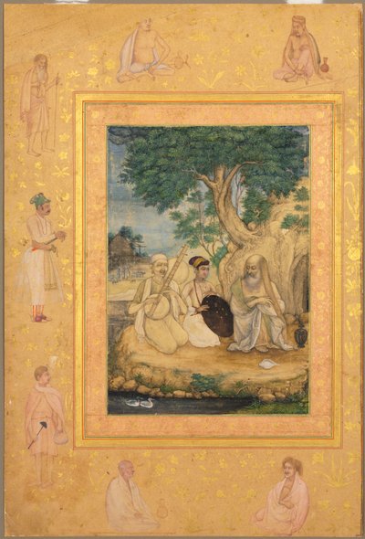 Side fra Late Shah Jahan Album: Prince and Ascetics af attributed to Govardhan
