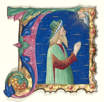 Initial A fra en korbog med kong David af attributed to Guglielmo Giraldi del Magri [or