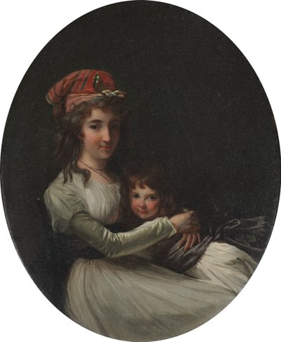 Portræt af en mor og datter af attributed to Henri Pierre Danloux