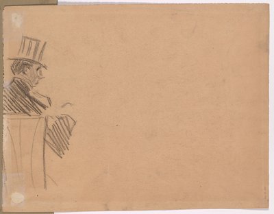 Højre profil af mand iført høj hat (verso) af attributed to Jean Louis Forain