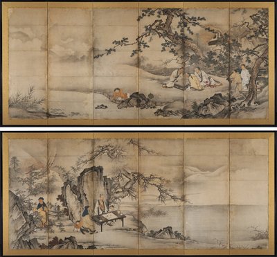 De fire præstationer af attributed to Kano Shōei