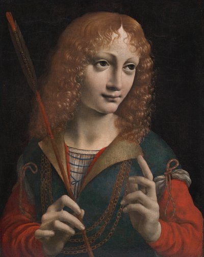 Portræt af en ungdom som Sankt Sebastian af attributed to Marco d