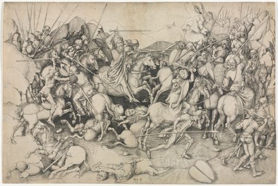 Slaget ved St. James den Store ved Clavijo af attributed to Martin Schongauer