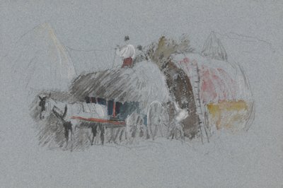 Opbygning af en stak (undersøgelse til at bære hø) af attributed to Peter DeWint