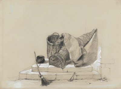 Stilleben med kost af attributed to Peter DeWint