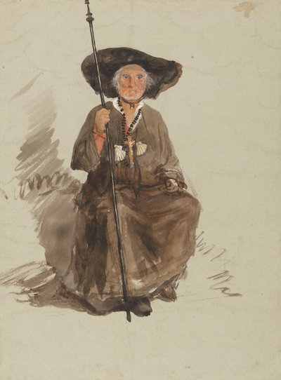 Studie af en pilgrim af attributed to Samuel Palmer