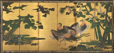 Phoenixes og Paulownia af attributed to Tosa Mitsuyoshi