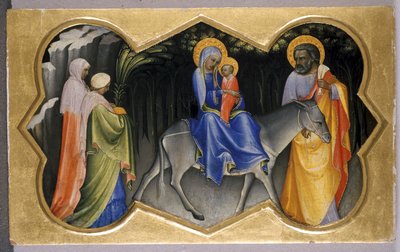 Flugten til Egypten, ca. 1405 (tempera på poppeltræ) af c.1370 1425 Lorenzo Monaco