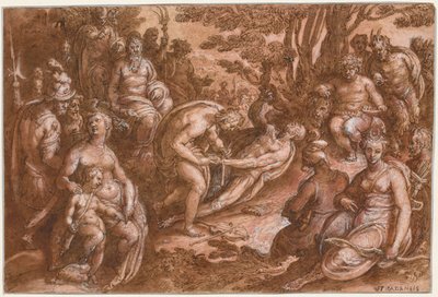 Marsyas affyring, ca. 1570-1605. af called Johannes Stradanus Jan van der