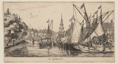 De Appelmarckt, fra Views of Amsterdam af called Zeeman Reinier Nooms
