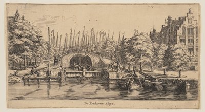 De Eenhorns Sluys, fra Views of Amsterdam af called Zeeman Reinier Nooms