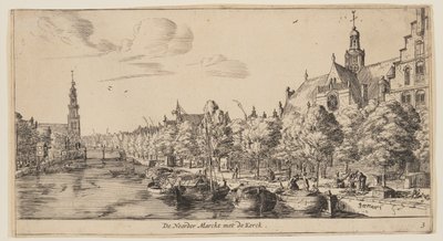 Noorder Marckt med Kerck, fra Views of Amsterdam af called Zeeman Reinier Nooms