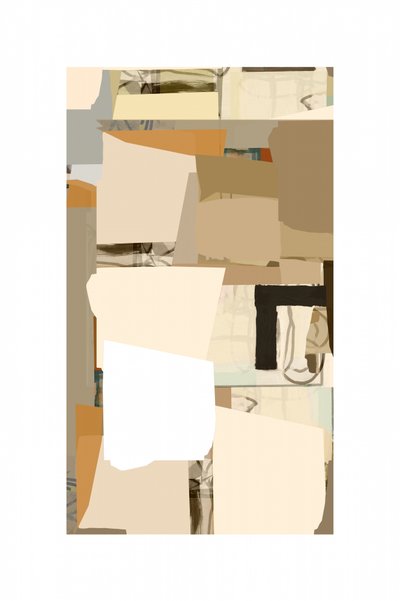 Neutral abstrakt collage af cartissi