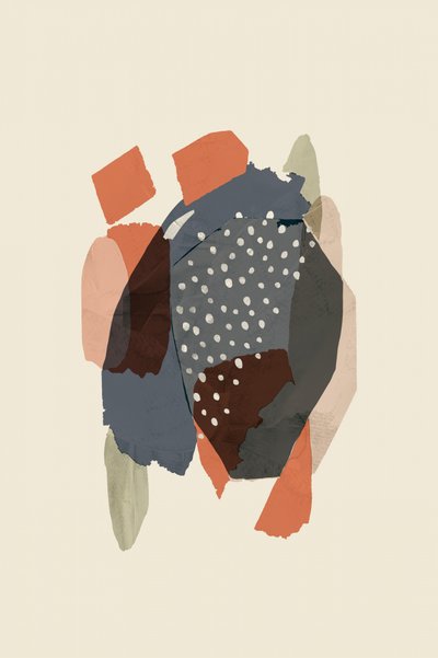 Organisk abstrakt collage af cartissi