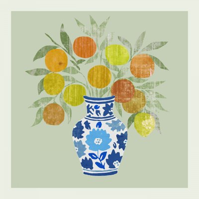 Farverig citrusvase af cartissi
