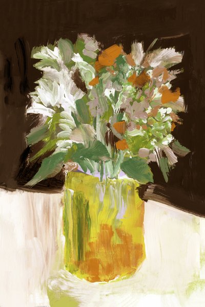 Farverig blomsterbuket af cartissi