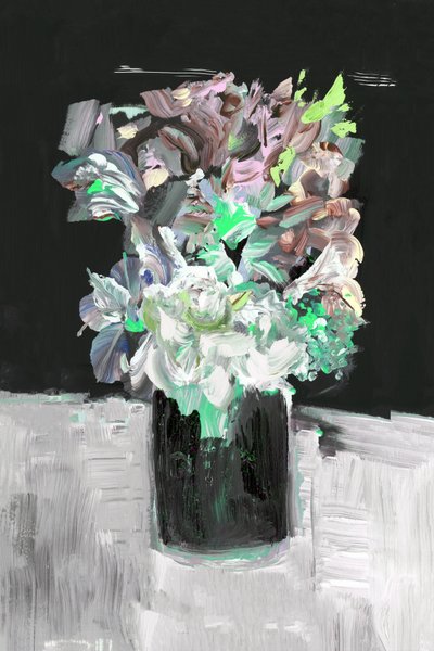 En livlig, malerisk blomsterbuket af cartissi