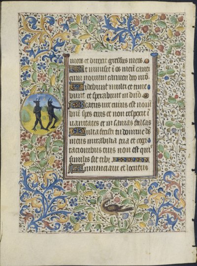 Leaf from a Book of Hours: Two Devils (verso) af circle of Coëtivy Master