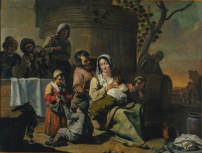 Vintage scene af circle of Le Nain