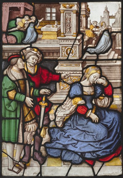 Historien om Lucretia af circle of Master of the "Kanis Triptych"