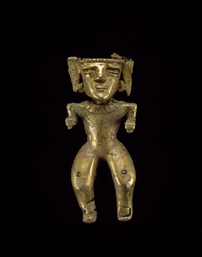 Stående figur, 200-1600 AD (guld) af civilization Quimbaya