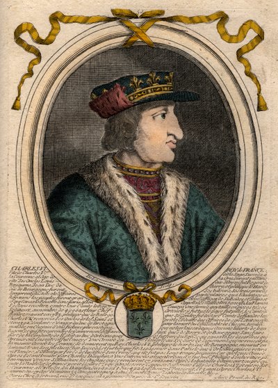 Portræt af Charles VI (1368-1422), konge af Frankrig - CHARLES VI (1368-1422) konge af Frankrig af de Larmessin