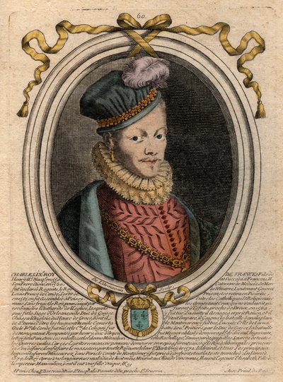 Portræt af kong Louis XII (1462-1515) - Portræt af Louis XII af Frankrig (1462-1515), konge af Frankrig - gravering fra 