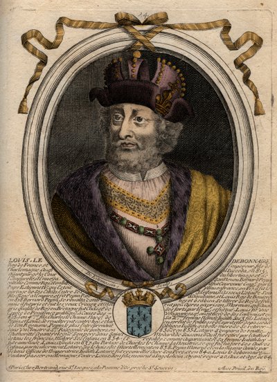 Portræt af Ludvig I den fromme eller "" Debonnaire" (778-840), konge af Frankrig - Ludvig 1 Kings de France fra Pharamond til Louis XIV