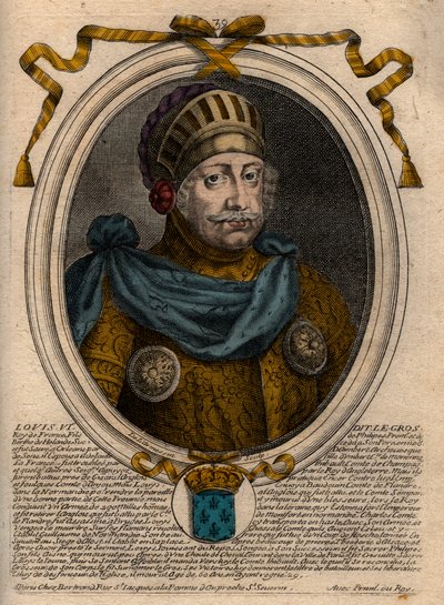 Portræt af Louis VI, kaldet The Fat - gravering fra 