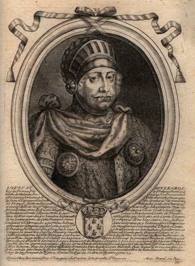 Portræt af Louis VI, kaldet The Fat - gravering fra 
