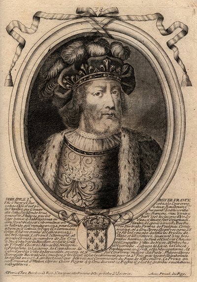 Portræt af Philip I (1060 - 1108), Konge af Frankrig - Philip I (1053-1108) Konge af Frankrig - gravering fra 