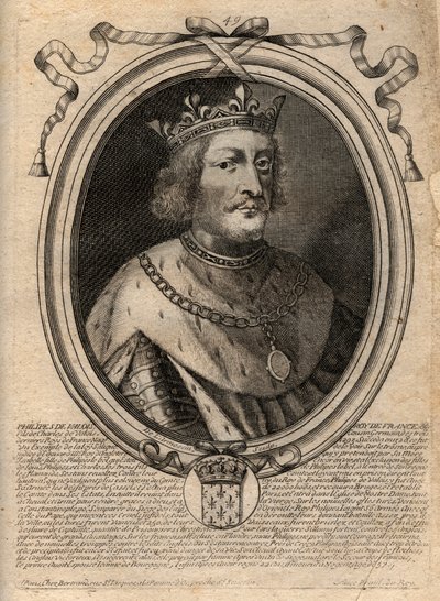 Portræt af Philippe VI af Valois (1294 - 1350), Konge af Frankrig - Philip VI af Valois (1293-1350) Konge af Frankrig - gravering fra 