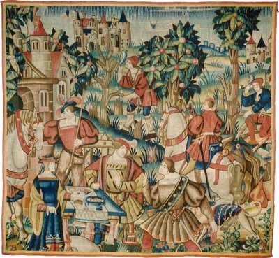Tilbagekomsten fra Jagten af design and cartoon Flemish 16th Century, probably Tournai; woven in Tournai in an undetermined workshop