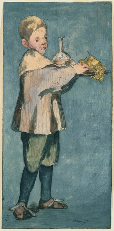 Dreng med en bakke af Édouard Manet