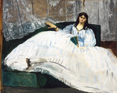 Kvinde med ventilator af Édouard Manet