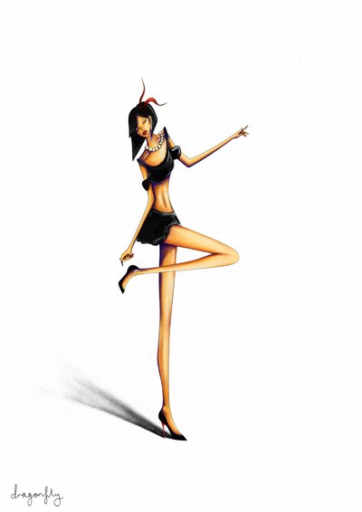 En yndefuld modepose af dragonfly