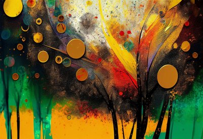 Autumnal Whispers: A Digital Canvas of Abstract Nature af F. Abderrahim