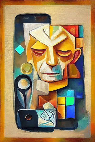 Picasso inspireret kunst, abstrakt surrealistisk maleri, vægkunst print på efterspørgsel af F. Abderrahim