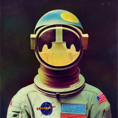 abstrakti astronauttimaalaus avaruudessa, verkossa tulostettava taide af F. Abderrahim