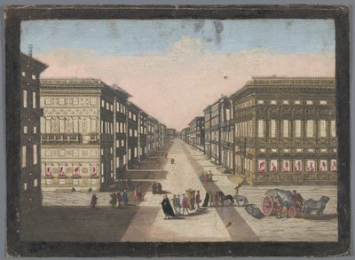 Gezicht op de Strada Nuova te Genua Udsigt over Strada Nuova af familie Remondini (attributed to)