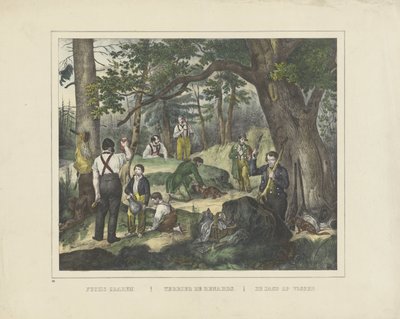 Fuchs grab. / Terrier the renards. / Jagten på ræve (titel på objekt) af firma Joseph Scholz