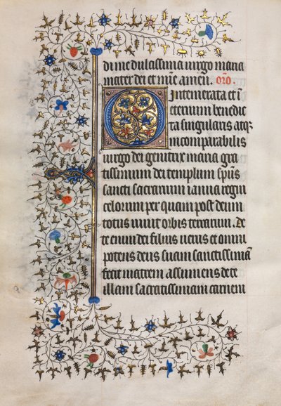 Timebog (Brug af Paris): Dekoreret initial af follower of Boucicaut Master