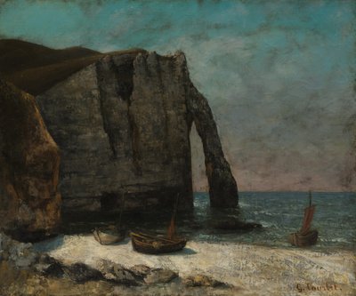 Klippen ved Étretat af imitator of Gustave Courbet
