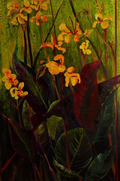 Canna Lily, 2017 (olie på lærred) af jocasta shakespeare