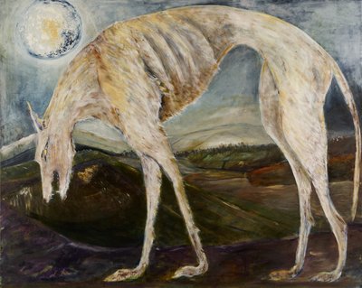 Gothic Hound, 2017 (olie på lærred) af jocasta shakespeare