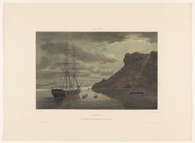 Fort Nassau og Schottegat Curacao. Fort Nassau og en del af Schottegat (titel på objekt) af jonkheer Jacob Eduard van Heemskerck