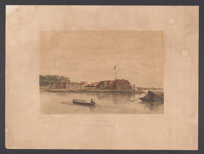 Fort Zeelandia i Paramaribo Surinam. Udsigt over Fort Zelandia i Paramaribo (titel på objekt) Vestindien (serietitel på objekt) Udsigt fra Hollands Vestindien (serietitel) af jonkheer Jacob Eduard van Heemskerck